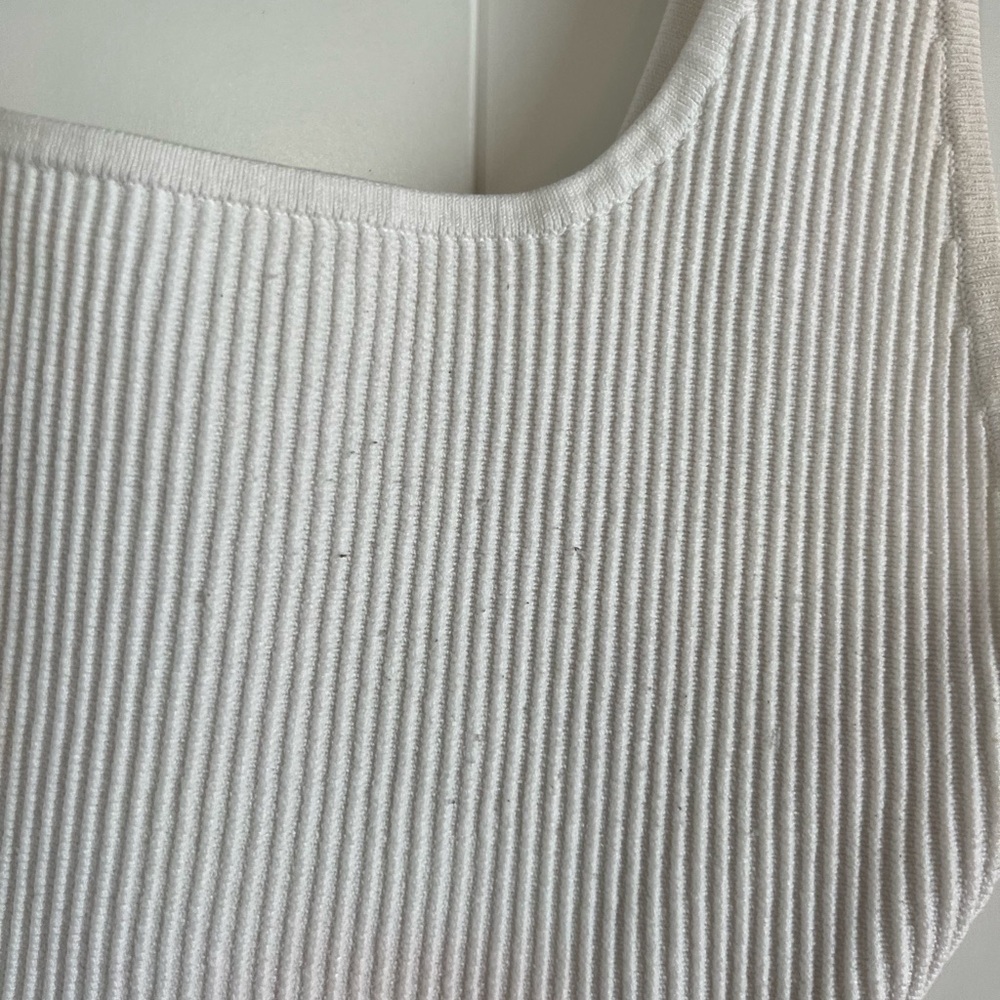 White Babaton Crop Top Ribbed - Picture 4 of 4